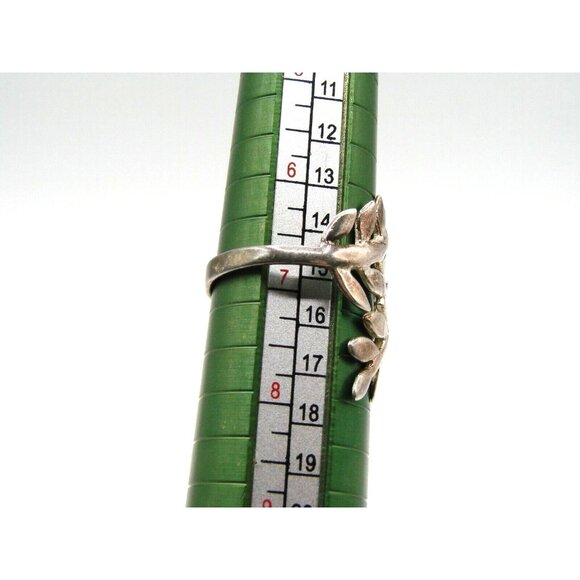 Sterling Silver Ring Leaf Design Size 7 Double Branch Wrap 925 Stamped Unique - Picture 9 of 9